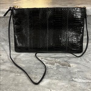 Giani Bernini Genuine Snakeskin Bag – Black Vintage clutch / shoulder bag option